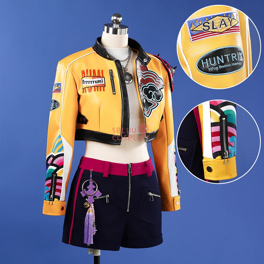 SBluuCosplay Kpop Huntrix Rumi Cosplay Costume Demon Hunters Rumi Cosplay Wig