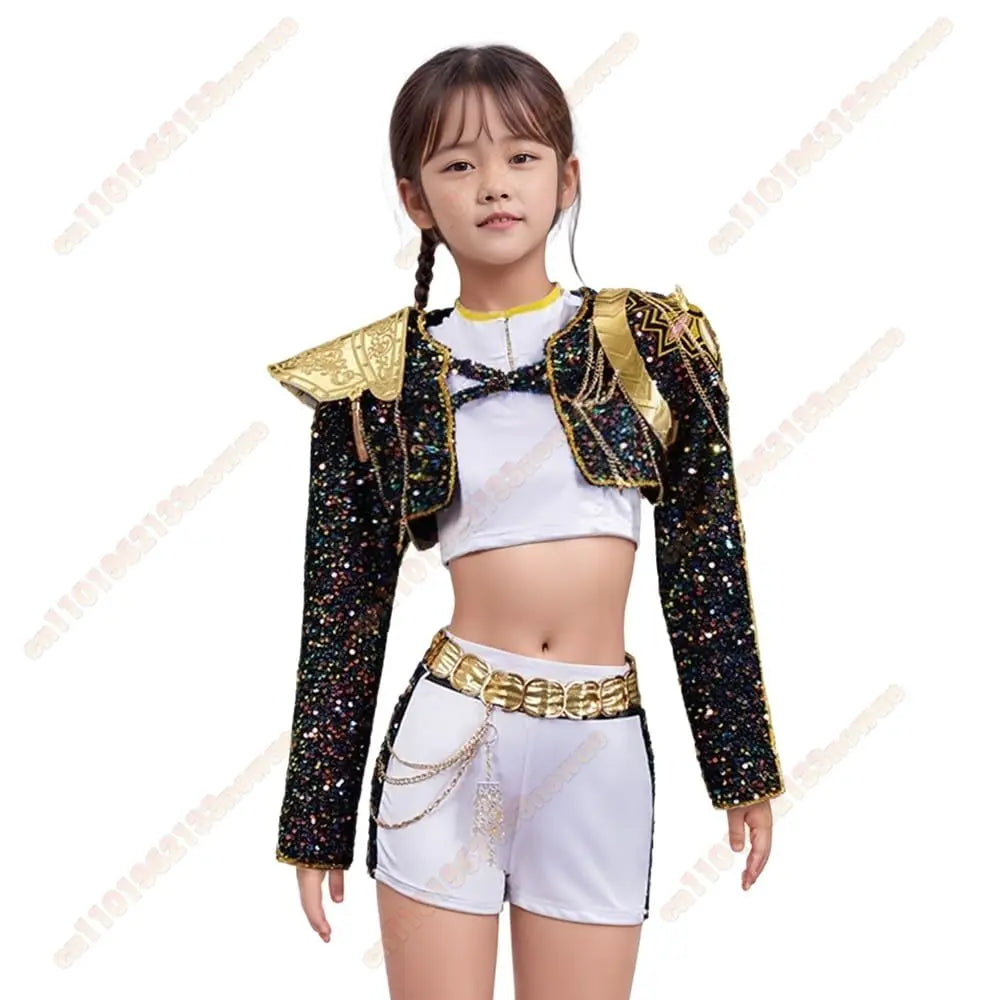 2025 Adult kid K-Pop Rumi Cosplay Costume Kid Wig Demon Hunters Stage Clothes Coat Movie Halloween Korea Group Idol Outfit Girls