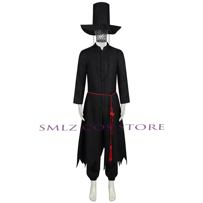 Saja Boy Jinu Cosplay Anime Movie Demon Hunter Costume Wig Kpop Group Singing Man Black Suit Hat Halloween Party Women Men