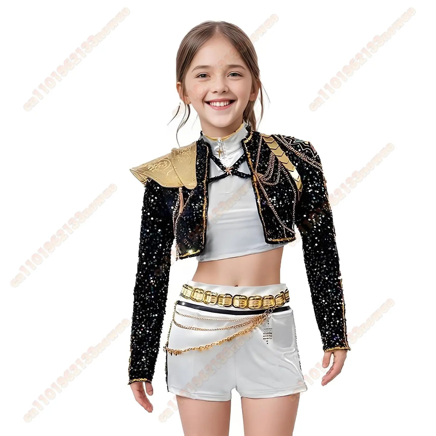 2025 Adult kid K-Pop Rumi Cosplay Costume Kid Wig Demon Hunters Stage Clothes Coat Movie Halloween Korea Group Idol Outfit Girls