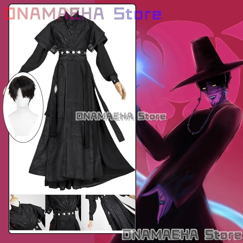 Anime Movie Demon KPOP Saja Boys Jinu Cosplay Costume Your Idol Black Robes Unisex Outfit Halloween Disguise for Adult Outfit