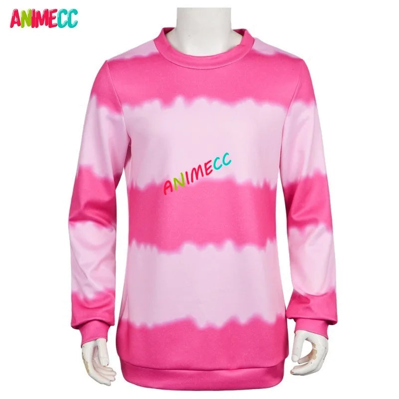 Baby Saja Boy Cosplay Costume K-pop Demon Hunter Cosplay Pink Striped T-shirt Halloween Outfits for Men