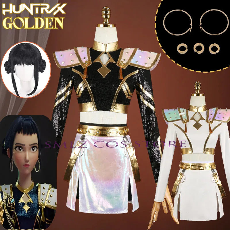 2 Colors Zoey Cosplay Anime KPop Demon Hunters Golden Costume Black White Uniform Halloween Party Women Girls Carnival Outfit