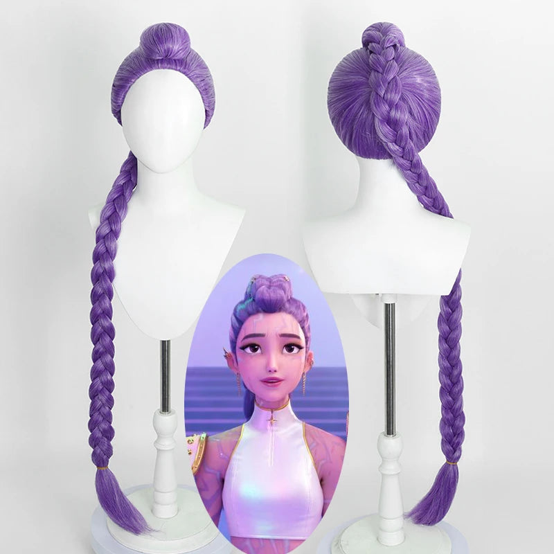 Movie Kpop Cosplay Wig Mira Rumi Zoey Demon Hunters Purple Black Red Long Hair Heat Resistant Synthetic Wigs Carnival Props