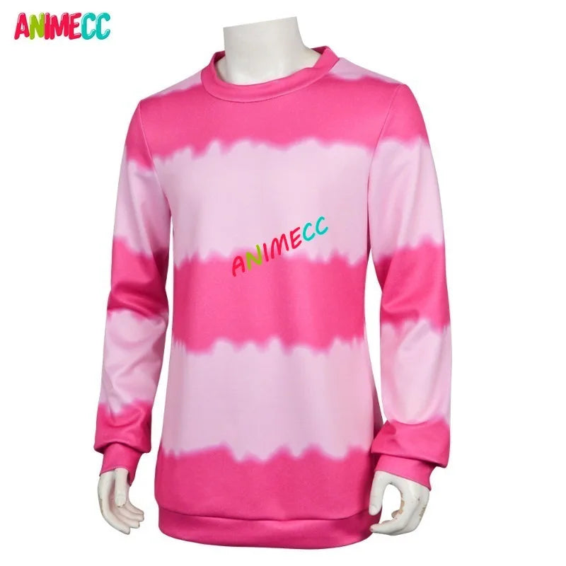 Baby Saja Boy Cosplay Costume K-pop Demon Hunter Cosplay Pink Striped T-shirt Halloween Outfits for Men