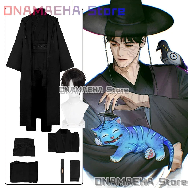 Anime Movie Demon KPOP Saja Boys Jinu Cosplay Costume Your Idol Black Robes Unisex Outfit Halloween Disguise for Adult Outfit