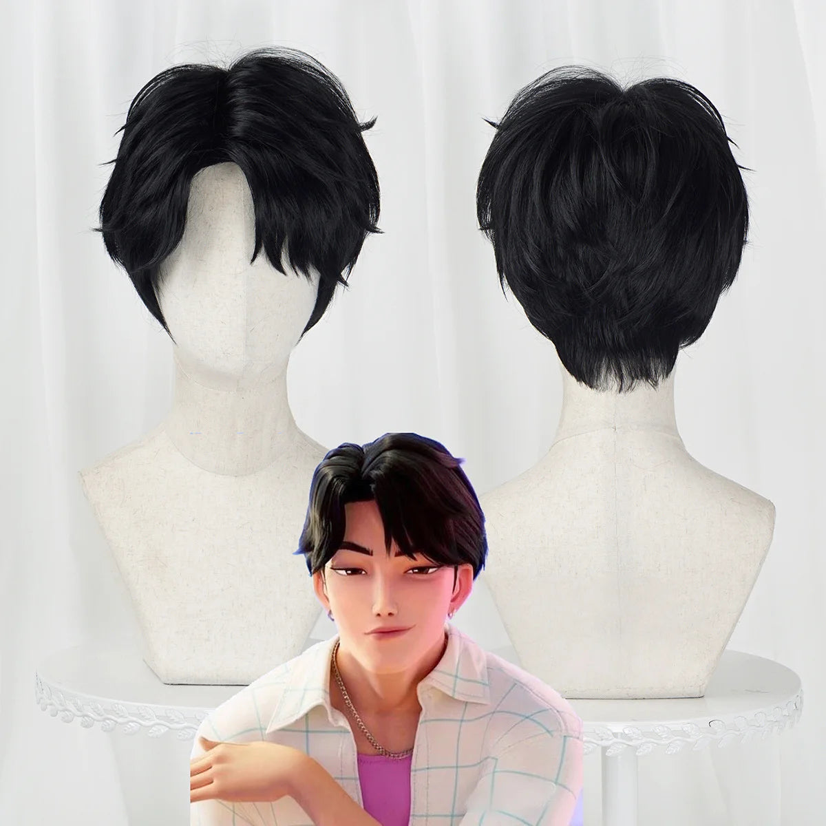 Saja Boys Jinu Baby Abby Mystery Romance Wig Kpop Demon Hunters Mira Rumi Zoey Cosplay Free Wig Cap Halloween Costume Props