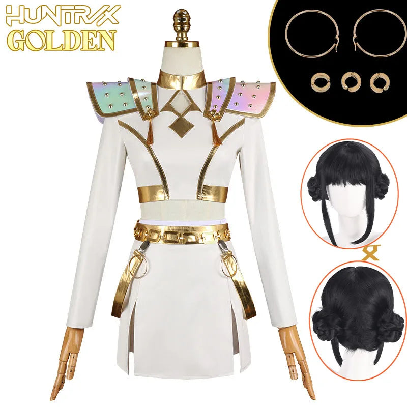 2 Colors Zoey Cosplay Anime KPop Demon Hunters Golden Costume Black White Uniform Halloween Party Women Girls Carnival Outfit