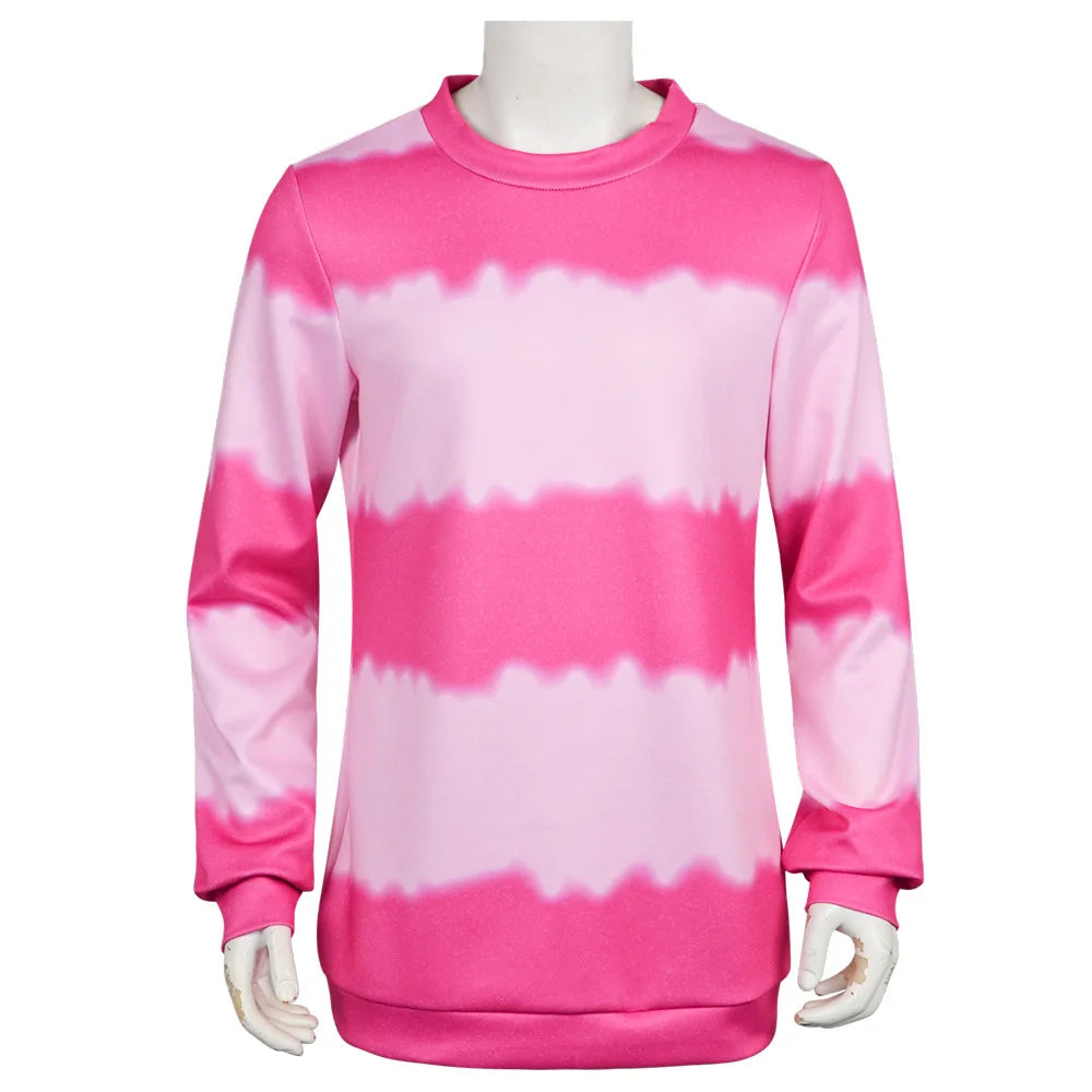 Baby Saja Boy Cosplay Costume K-pop Demon Hunter Cosplay Pink Striped T-shirt Halloween Outfits for Men