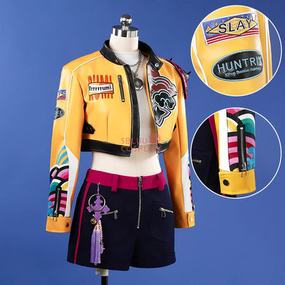 SBluuCosplay Kpop Huntrix Rumi Cosplay Costume Demon Hunters Rumi Cosplay Wig