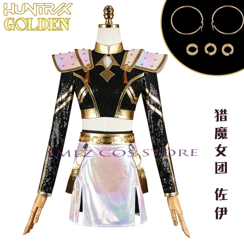 2 Colors Zoey Cosplay Anime KPop Demon Hunters Golden Costume Black White Uniform Halloween Party Women Girls Carnival Outfit