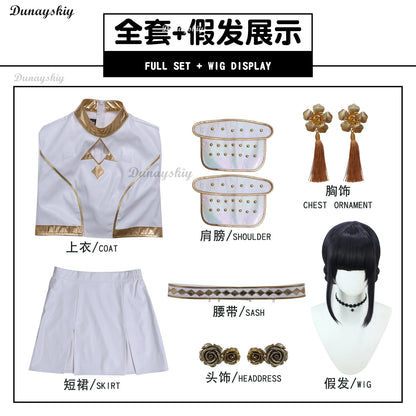 Kpop Demon Hunter Zoey Cosplay Costume Wig Huntrix Zoey White Suit Korean Wave Superstar Idol Performance Set Halloween Carnival