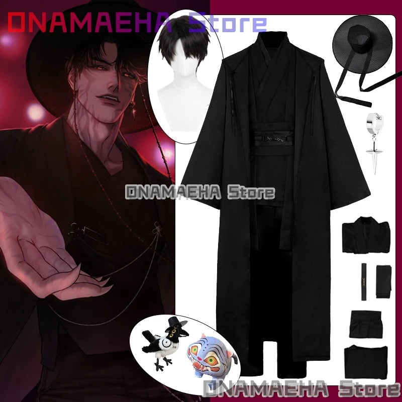 Anime Movie Demon KPOP Saja Boys Jinu Cosplay Costume Your Idol Black Robes Unisex Outfit Halloween Disguise for Adult Outfit