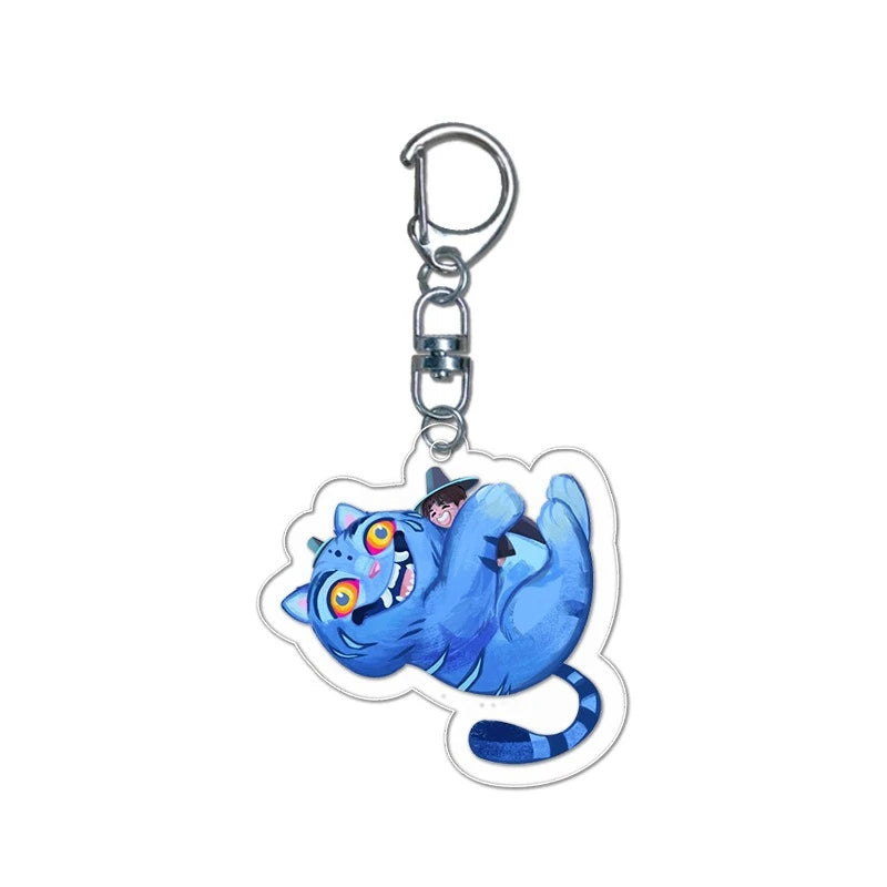 New Anime Movie KPop Demon Hunters Tiger Acrylic Pendant Keyring Jewelry Backpack Decorations Phone Chain Accessories Gift Props