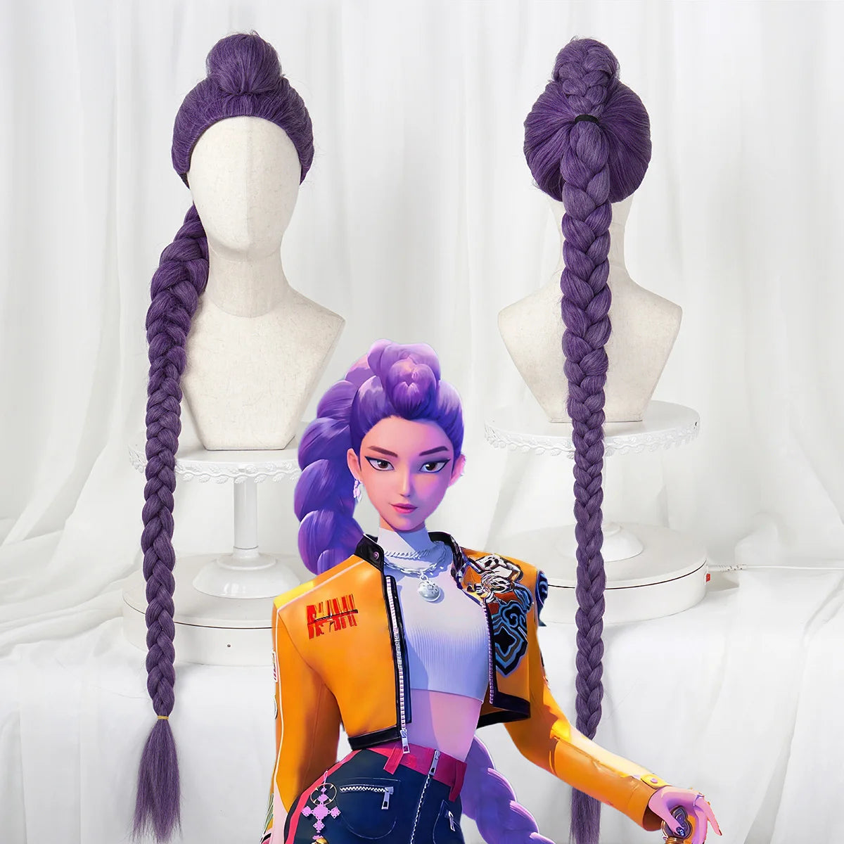 Saja Boys Jinu Baby Abby Mystery Romance Wig Kpop Demon Hunters Mira Rumi Zoey Cosplay Free Wig Cap Halloween Costume Props