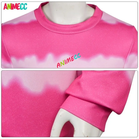 Baby Saja Boy Cosplay Costume K-pop Demon Hunter Cosplay Pink Striped T-shirt Halloween Outfits for Men