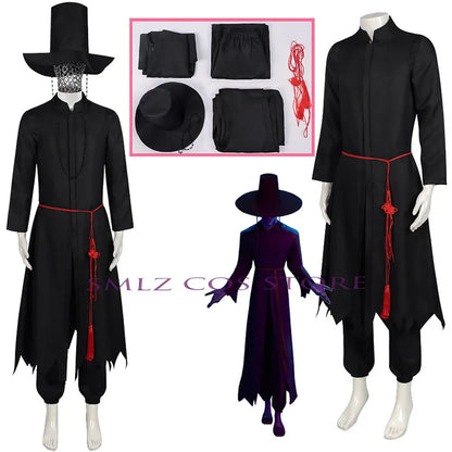 Saja Boy Jinu Cosplay Anime Movie Demon Hunter Costume Wig Kpop Group Singing Man Black Suit Hat Halloween Party Women Men
