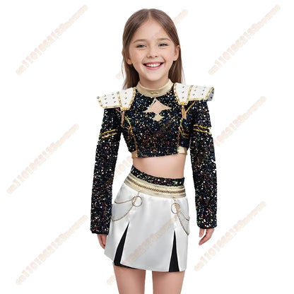 2025 Adult kid K-Pop Rumi Cosplay Costume Kid Wig Demon Hunters Stage Clothes Coat Movie Halloween Korea Group Idol Outfit Girls