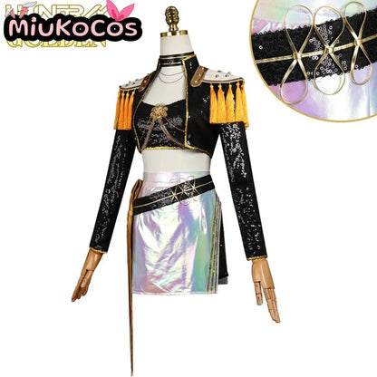 IN STOCK Mira Black Glitter Stage Outfit Cosplay Costume MiuKoCosplay Cosplay Anime KPop Demon Hunters Cosplay