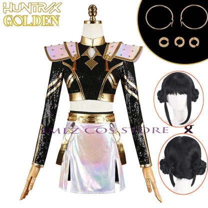 2 Colors Zoey Cosplay Anime KPop Demon Hunters Golden Costume Black White Uniform Halloween Party Women Girls Carnival Outfit