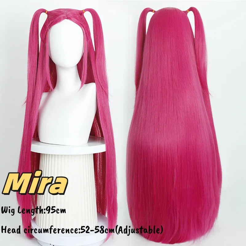 Movie Kpop Cosplay Wig Mira Rumi Zoey Demon Hunters Purple Black Red Long Hair Heat Resistant Synthetic Wigs Carnival Props