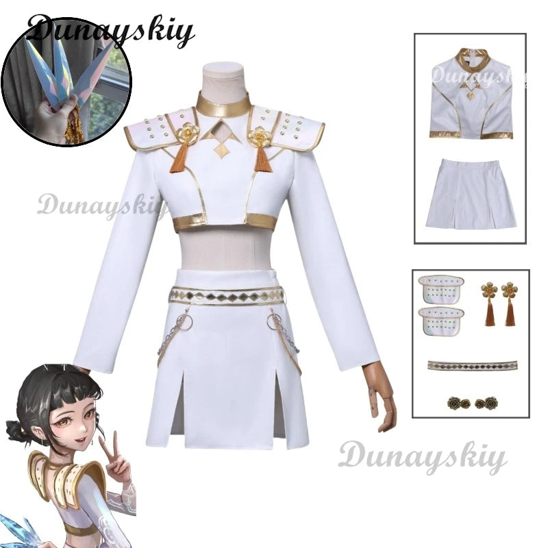 Kpop Demon Hunter Zoey Cosplay Costume Wig Huntrix Zoey White Suit Korean Wave Superstar Idol Performance Set Halloween Carnival