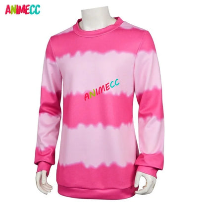 Baby Saja Boy Cosplay Costume K-pop Demon Hunter Cosplay Pink Striped T-shirt Halloween Outfits for Men