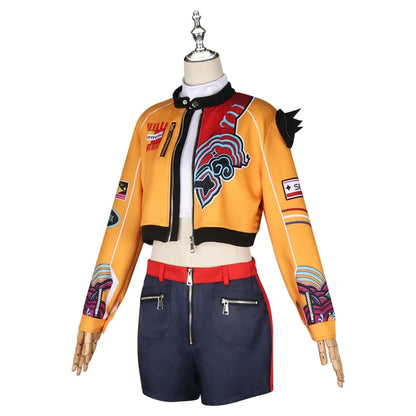 Anime KPop Demon Hunters Rumi Cosplay Costume Halloween Party Carnival Role Play Uniform with Wig Earrings Ring for Women Girls