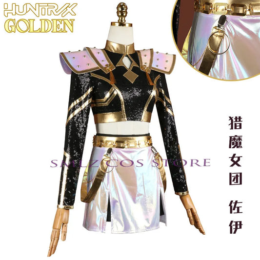 2 Colors Zoey Cosplay Anime KPop Demon Hunters Golden Costume Black White Uniform Halloween Party Women Girls Carnival Outfit