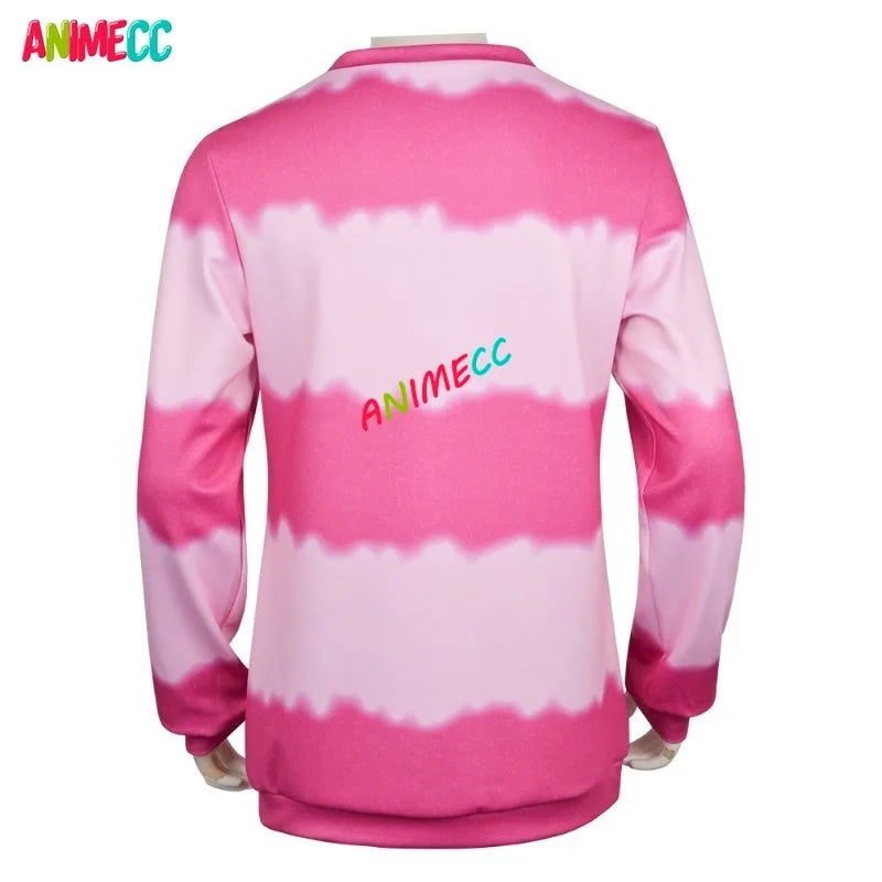 Baby Saja Boy Cosplay Costume K-pop Demon Hunter Cosplay Pink Striped T-shirt Halloween Outfits for Men