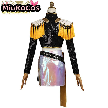IN STOCK Mira Black Glitter Stage Outfit Cosplay Costume MiuKoCosplay Cosplay Anime KPop Demon Hunters Cosplay
