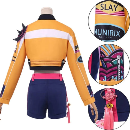 Anime KPop Demon Hunters Rumi Cosplay Costume Halloween Party Carnival Role Play Uniform with Wig Earrings Ring for Women Girls