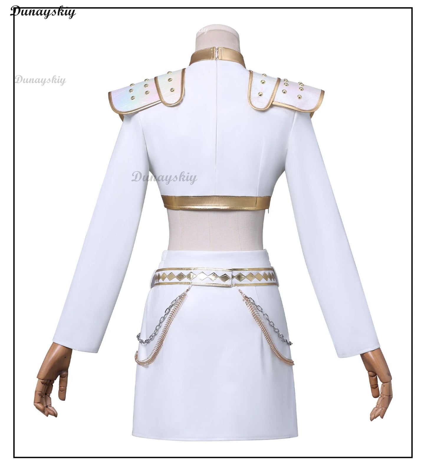 Kpop Demon Hunter Zoey Cosplay Costume Wig Huntrix Zoey White Suit Korean Wave Superstar Idol Performance Set Halloween Carnival