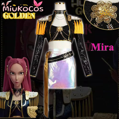 IN STOCK Mira Black Glitter Stage Outfit Cosplay Costume MiuKoCosplay Cosplay Anime KPop Demon Hunters Cosplay