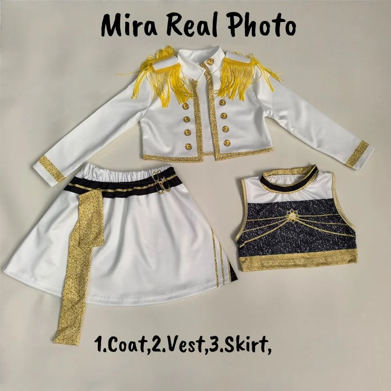 Kids K-Pop Demon Hunters Zoey Rumi Mira Costume Fancy Dress Cosplay Virtual Idol Movie Cosplay for Girls' Kids Halloween Carniva