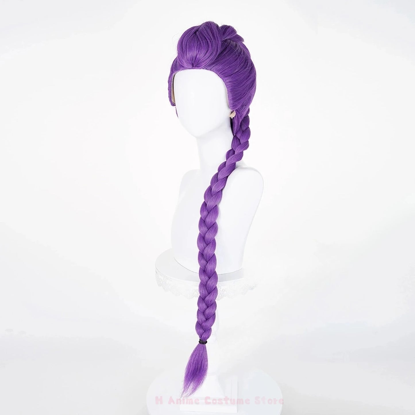 Rumi Cosplay Wig Movie KPop Demon Hunters Purple Braid Long Hair Heat-resistant Fiber Hair + Wig Cap Halloween Girls Women