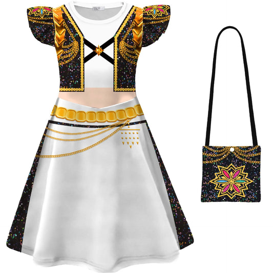 Kids K-Pop Demon Hunters Rumi Zoey Mira Dress Cosplay Costume Girls Dresses Children Casual Girl Dress Halloween Xmas Party Suit