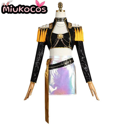 IN STOCK Mira Black Glitter Stage Outfit Cosplay Costume MiuKoCosplay Cosplay Anime KPop Demon Hunters Cosplay