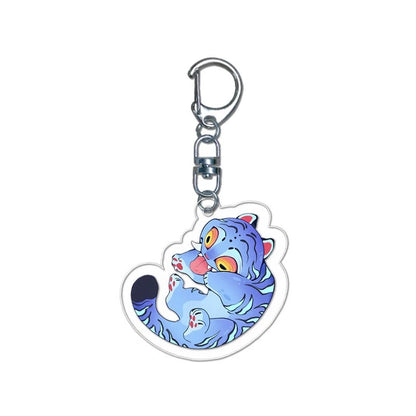 New Anime Movie KPop Demon Hunters Tiger Acrylic Pendant Keyring Jewelry Backpack Decorations Phone Chain Accessories Gift Props