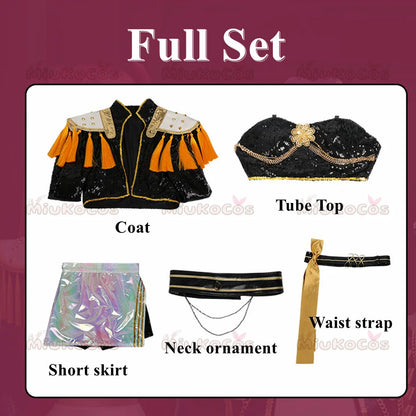 IN STOCK Mira Black Glitter Stage Outfit Cosplay Costume MiuKoCosplay Cosplay Anime KPop Demon Hunters Cosplay