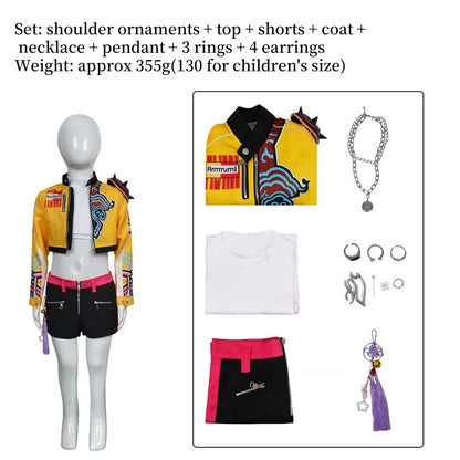 Kids Three Piece + Accessories Rumi KPOP Demon Hunters Costume